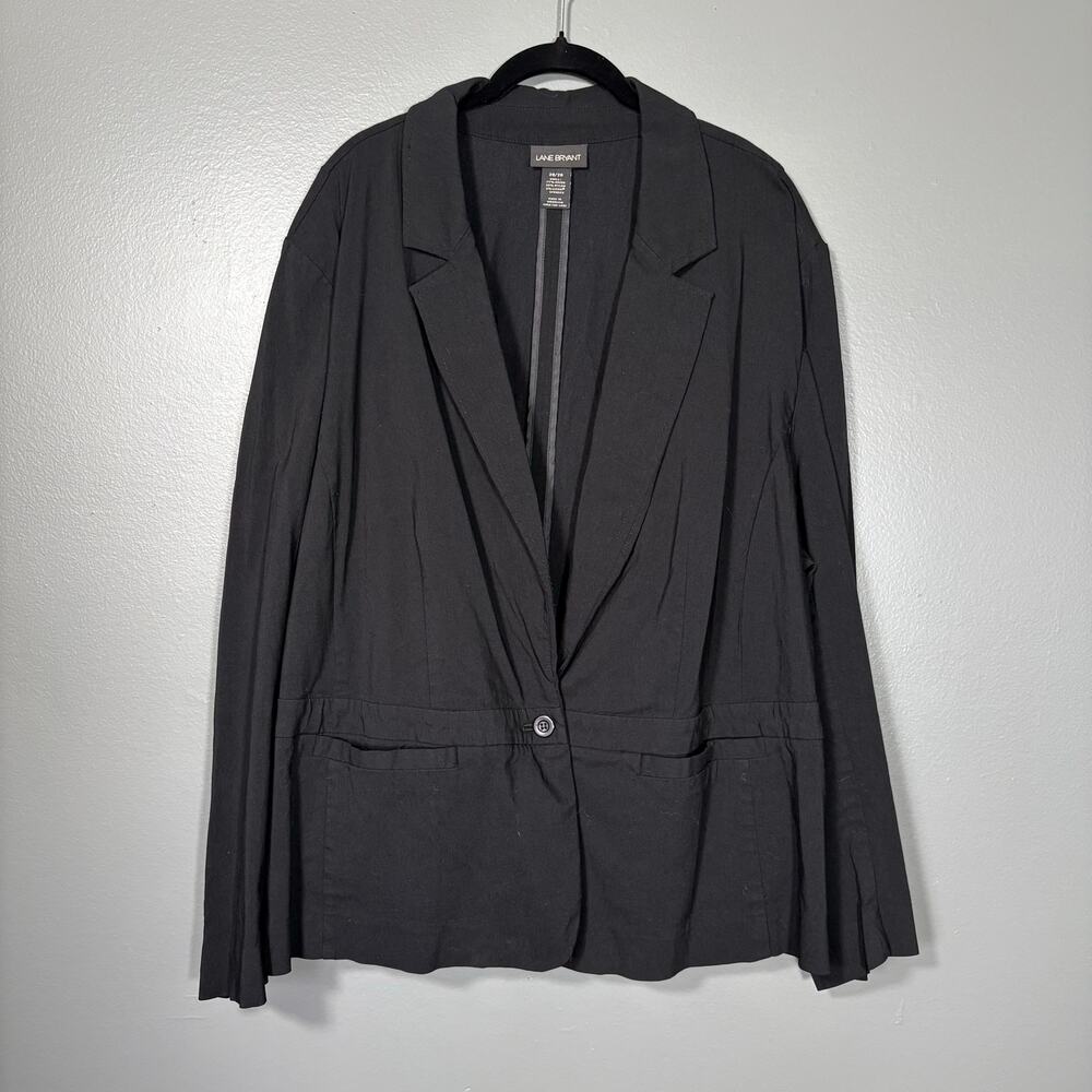 Lane Bryant Black One Button Preppy Career Blazer - 26/28 - Women's Plus Size